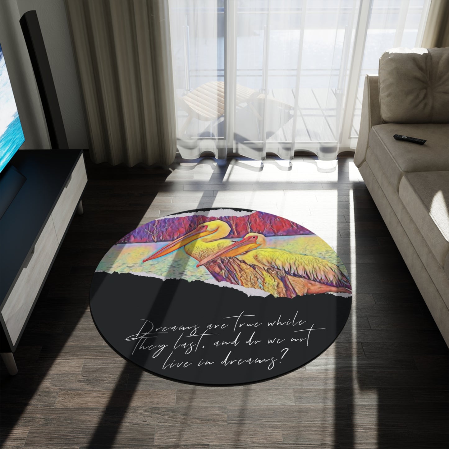 International Pelican Decor - Retro Pelican Round Rug