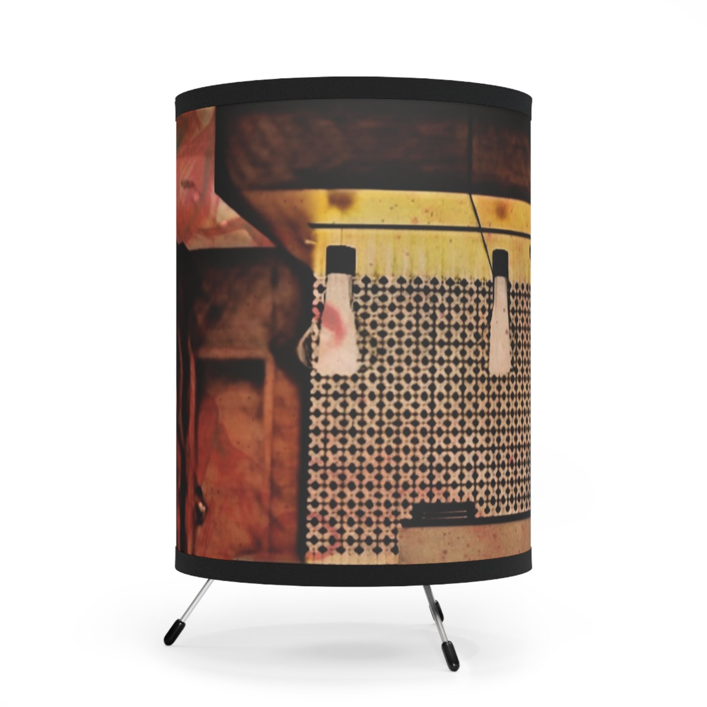Ambiance Inspired Tripod Lamp with High-Res Printed Shade - Unique Lighting for Home Decor