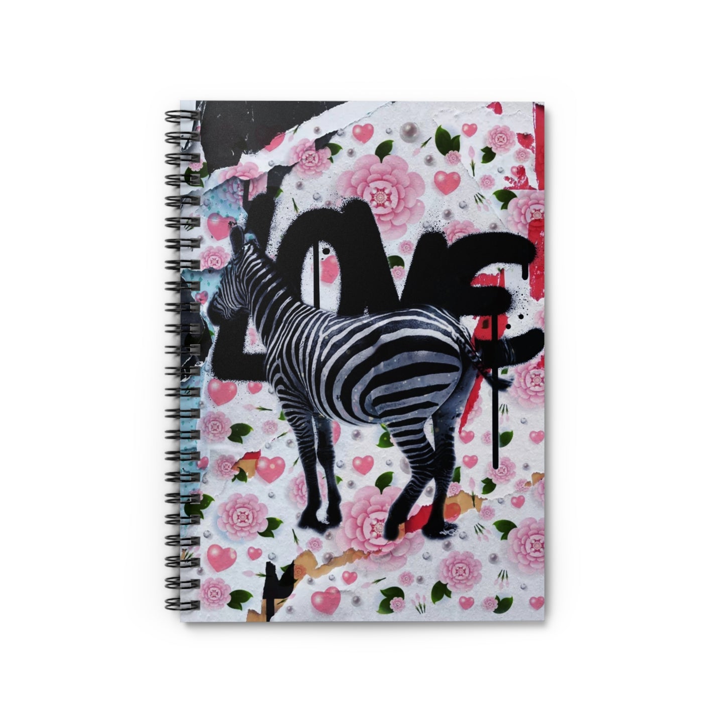 Ruled Line Journal - Love Zebra Spiral Notebook