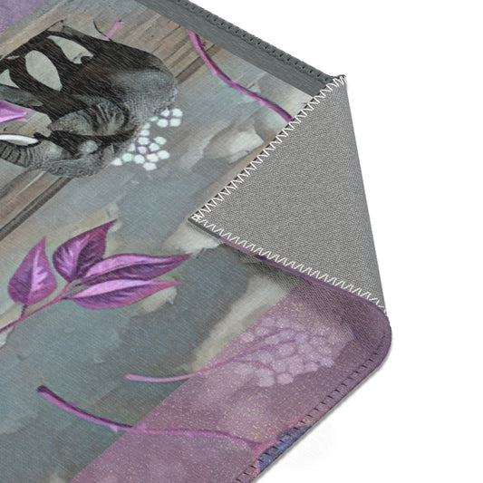 Floral & Elephant Decorative Area Rug - Stylish Nursery Accent  With Matching Pillow
