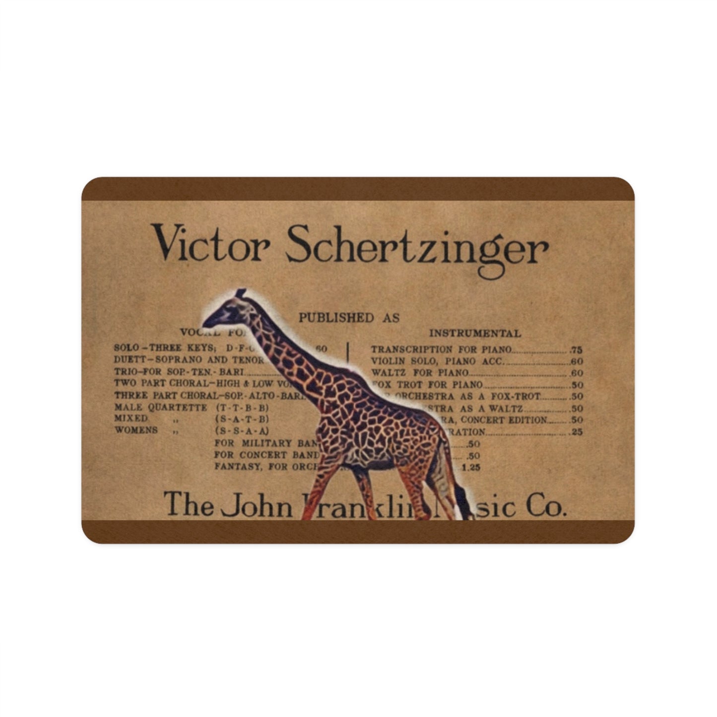 Vintage Giraffe Design Pet Food Mat – Stylish & Practical Pet Bowl Mat