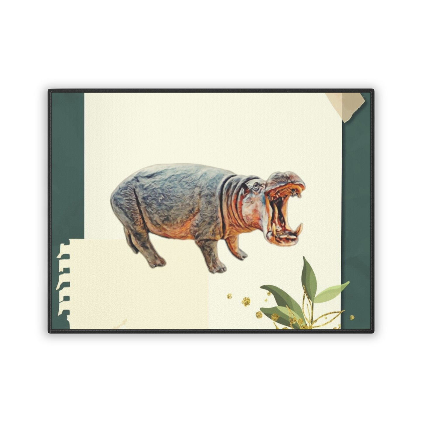 Hippo Design Pet Feeding Mat - 18" x 24" - Stylish Animal Lover's Dog/Cat Mat