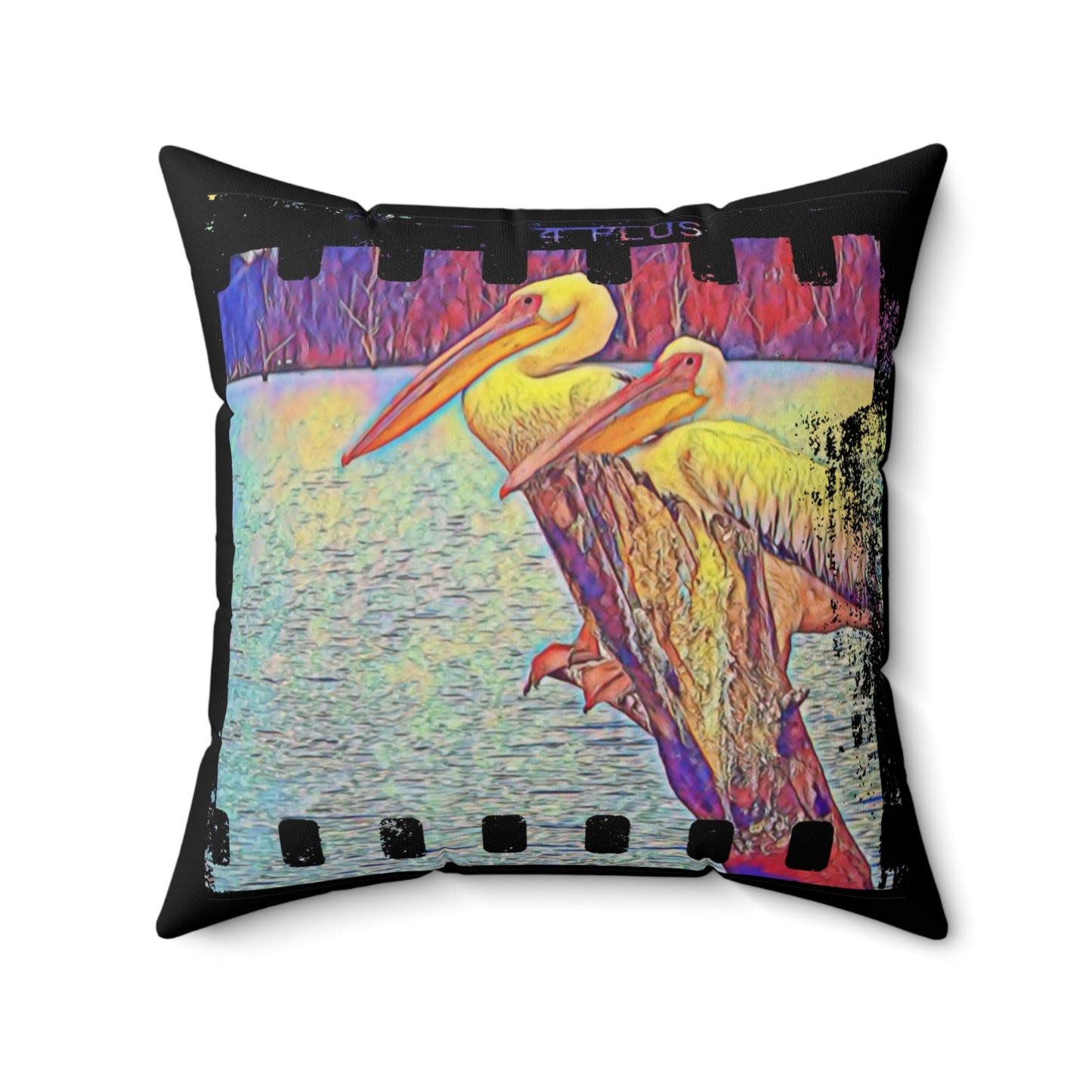 Retro Polyester Spun Square Pillow