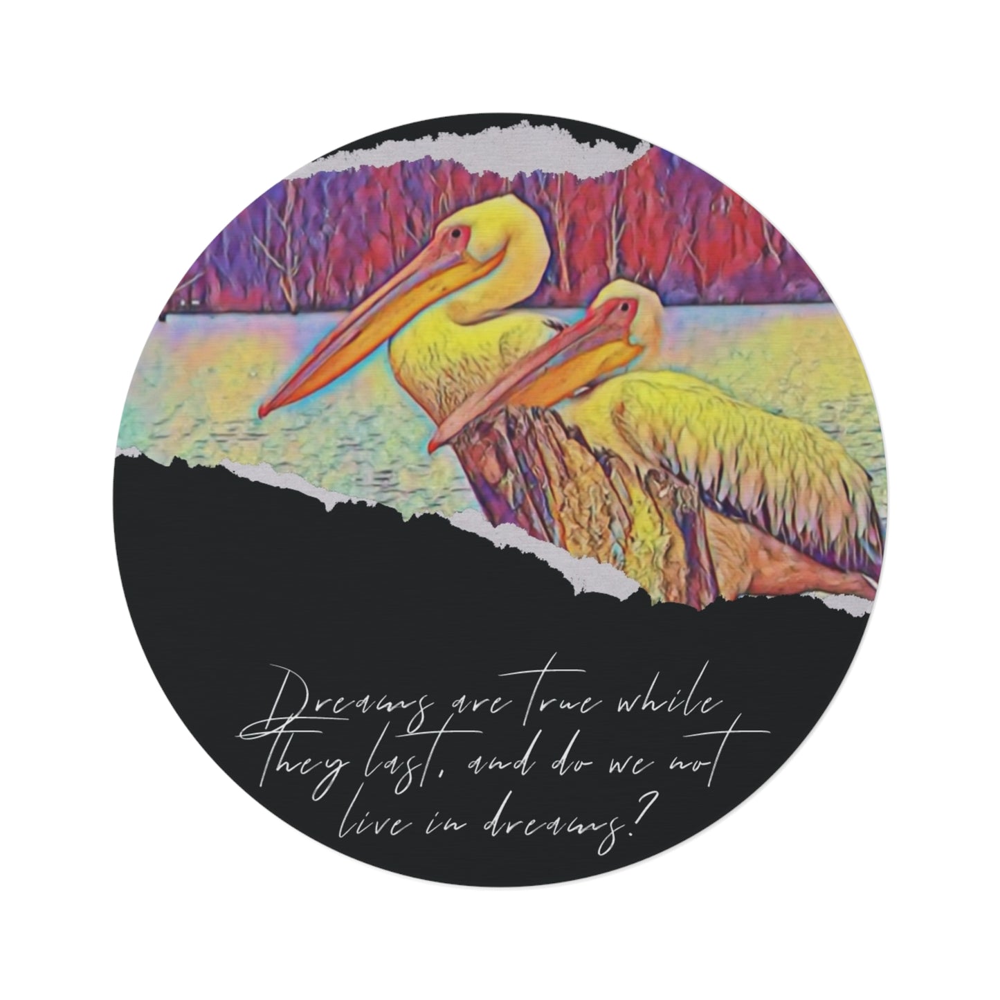 International Pelican Decor - Retro Pelican Round Rug