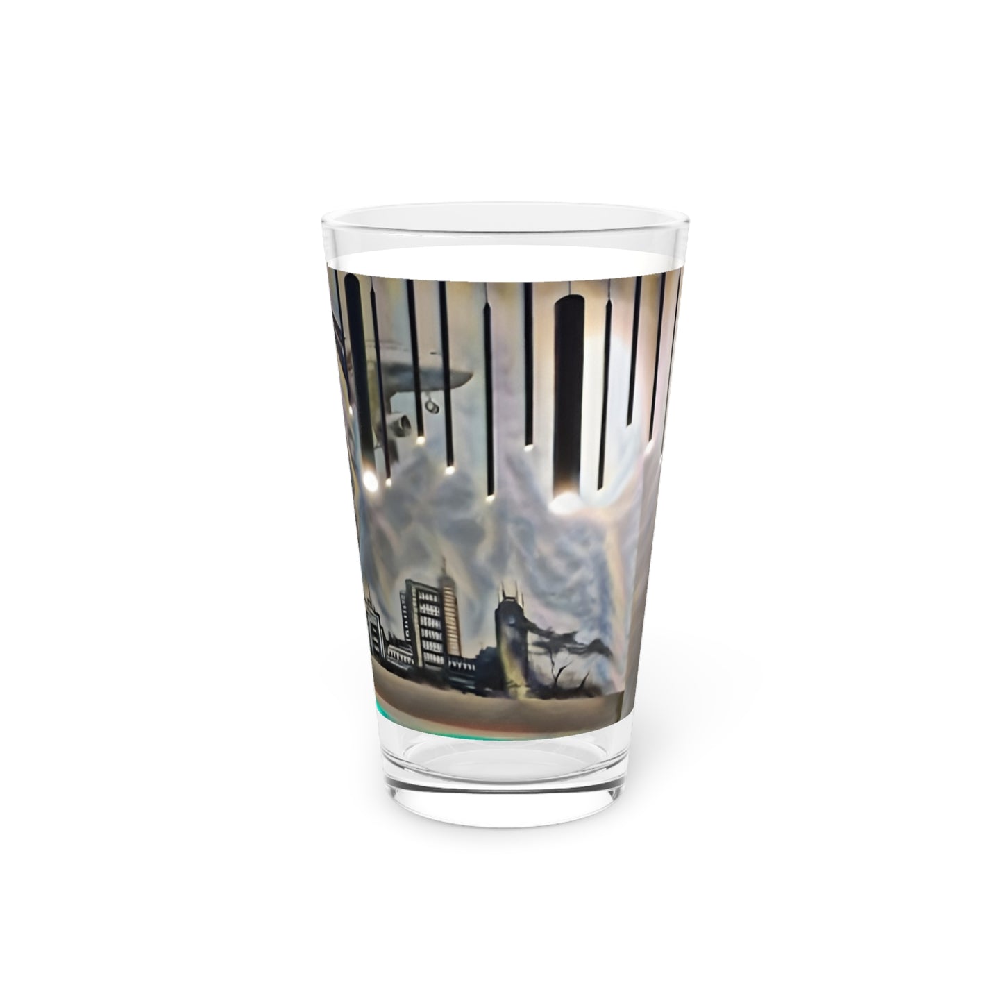International Urban Art Pint Glass – 16oz | Modern Cityscape Design | Perfect for Celebrations & Gatherings