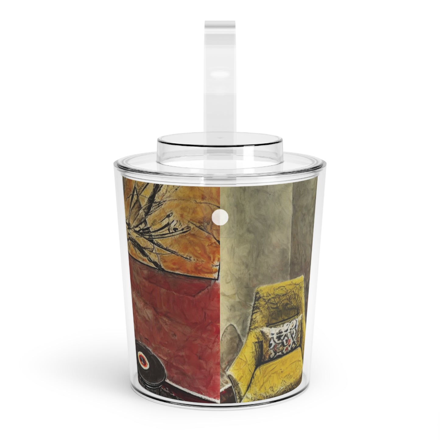 Ice Bucket Ambiance Design with Tongs - Internationally Inspired Home Bar Accessory