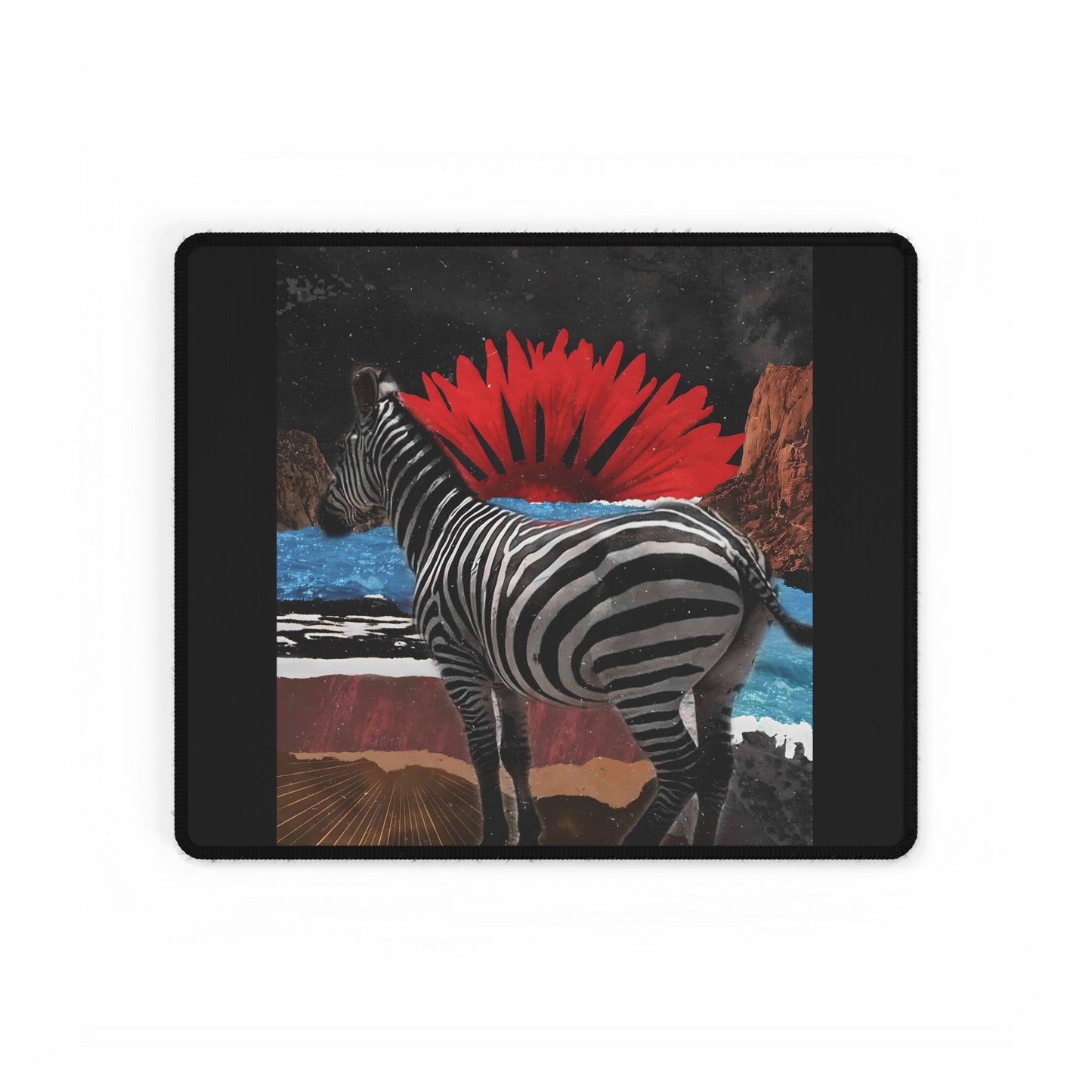 Zebra Sunset Desk Mat - Artistic Office Decor for Unique Workspaces