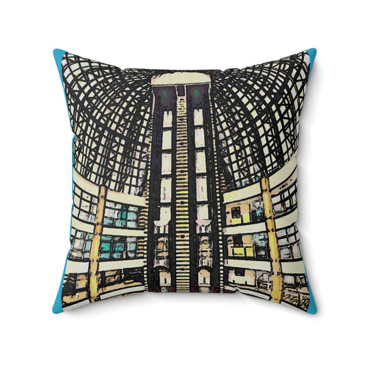 Modern Architectural Design Spun Polyester Square Pillow - Unique Home Decor