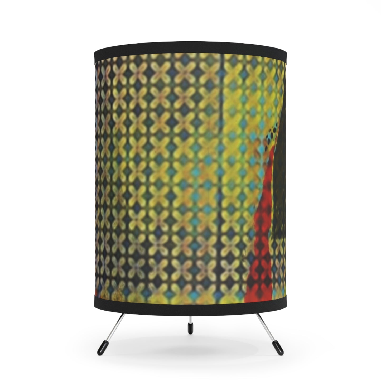 Modern Tripod Lamp with Artistic High-Res Shade - Vibrant Home Decor