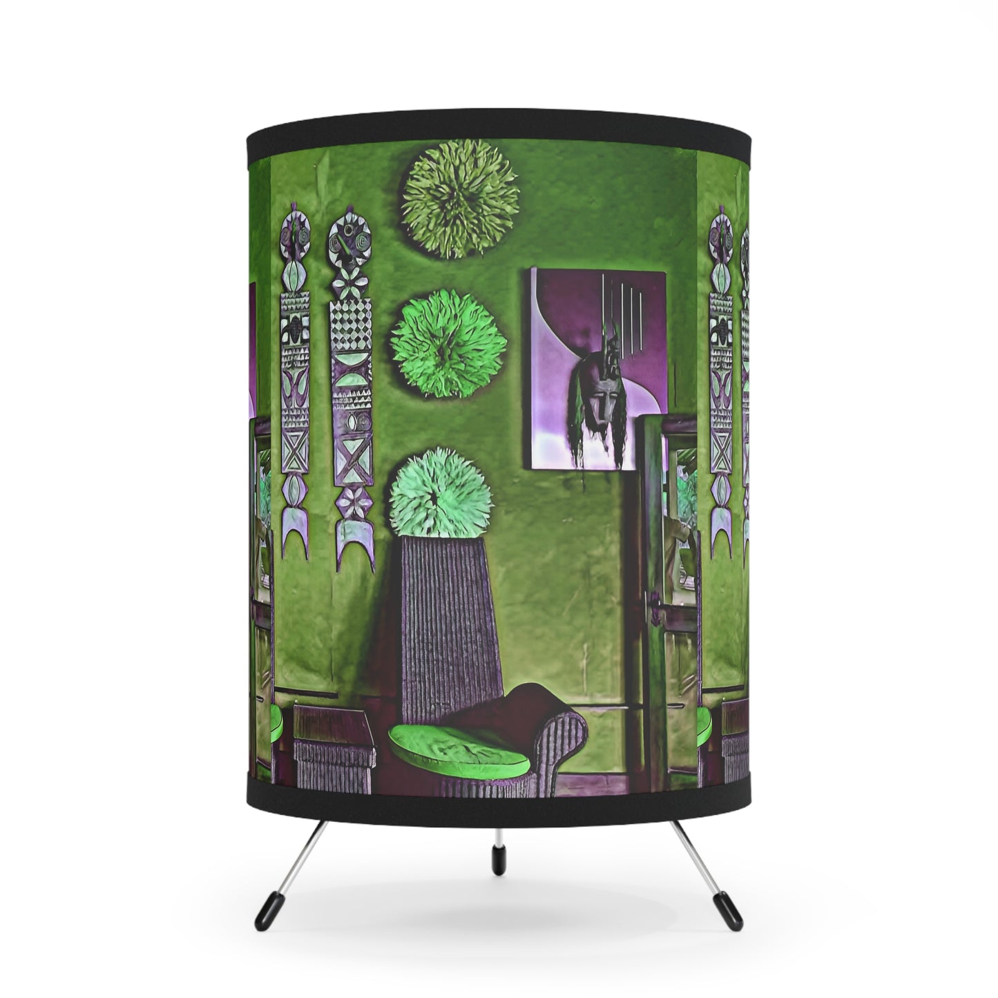Essentric Vintage Green Tripod Lamp - Internationally Inspired Home Decor