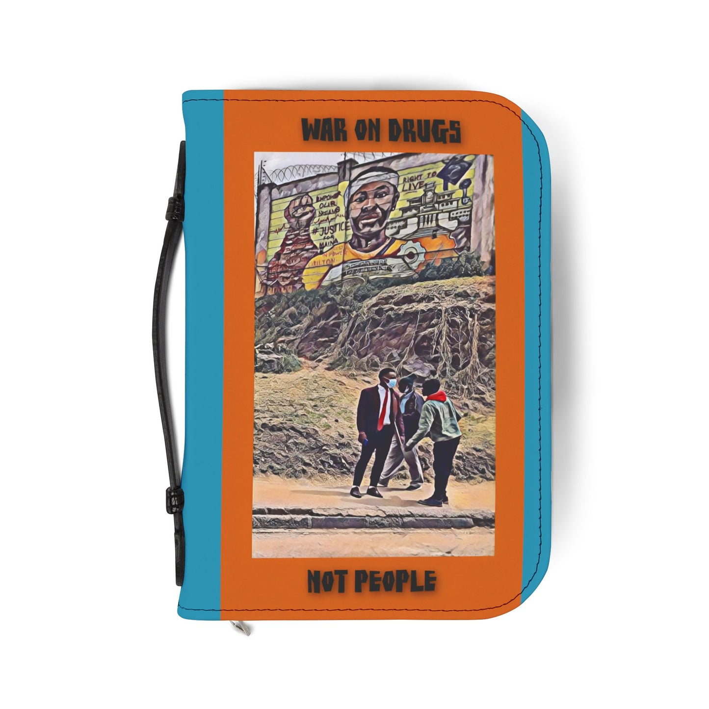 Illustrated Zippered Bible Organizer — "War on Drugs Not People"
