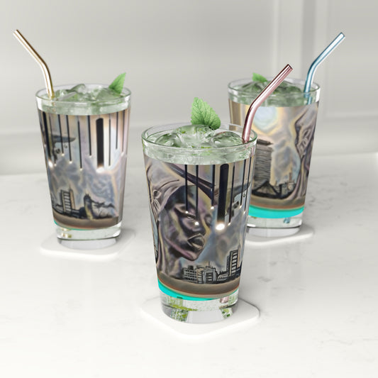 International Urban Art Pint Glass – 16oz | Modern Cityscape Design | Perfect for Celebrations & Gatherings