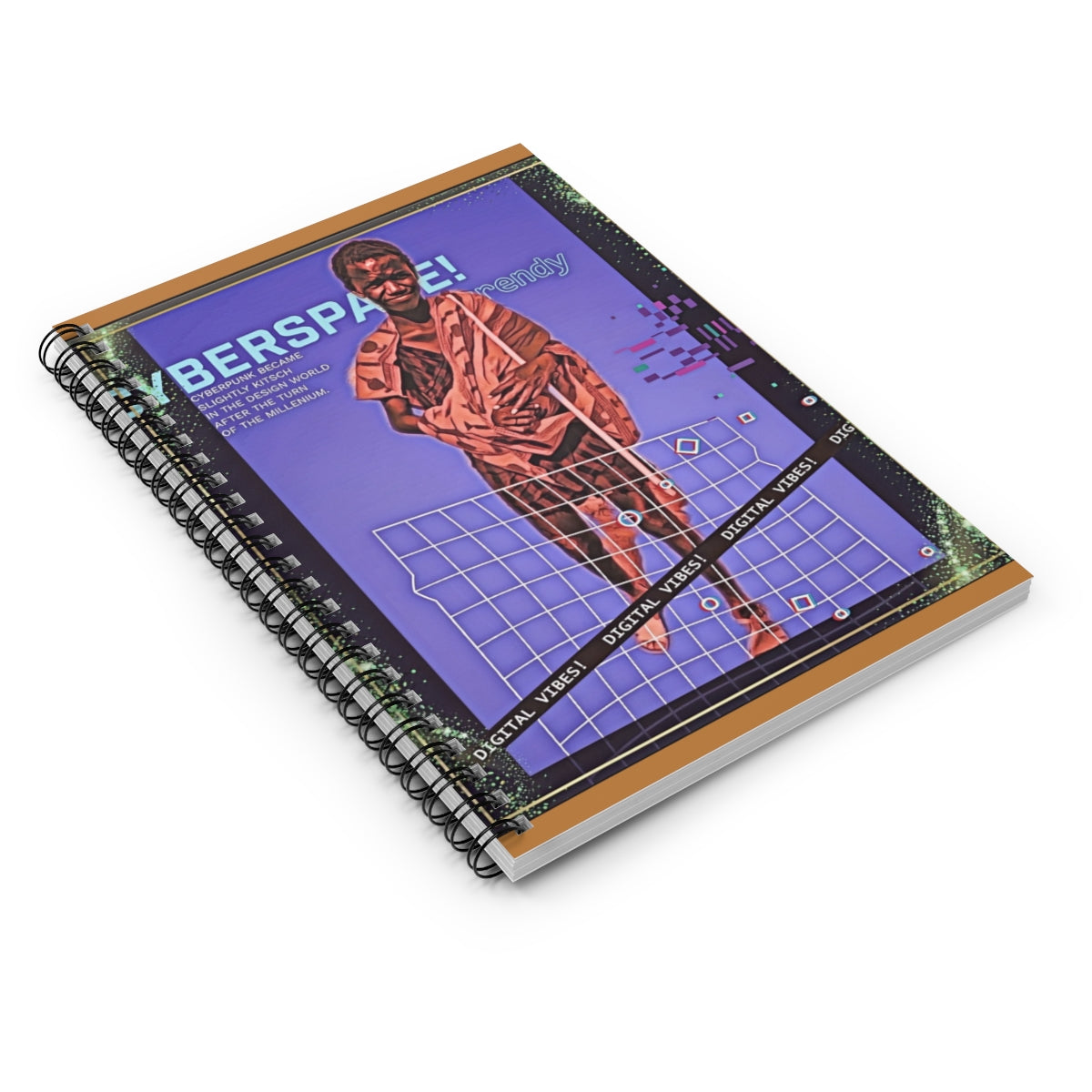 Digital CyberSpace Spiral Notebook - Ruled Lines, Digital Art Journal, Creative Writing Notebook, Unique Gift for Artists, School Supplies