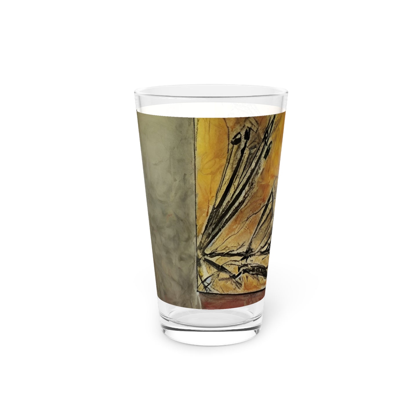 Unique Drinkware, 16oz Pint Glass, Handcrafted Design, Perfect for Gifts, Home Bar, Eco-Friendly Beverage Container