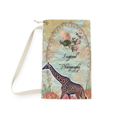 Giraffe Floral Laundry Bag — "Inspired Photography" Drawstring Hamper