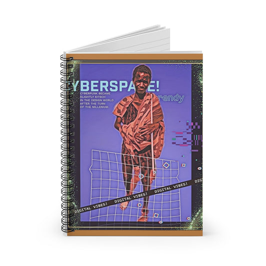 Digital CyberSpace Spiral Notebook - Ruled Lines, Digital Art Journal, Creative Writing Notebook, Unique Gift for Artists, School Supplies
