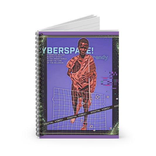 Digital CyberSpace Spiral Notebook - Ruled Line, Digital Art Journal, Creative Writing Notebook, Gift for Artists, Aesthetic Stationery
