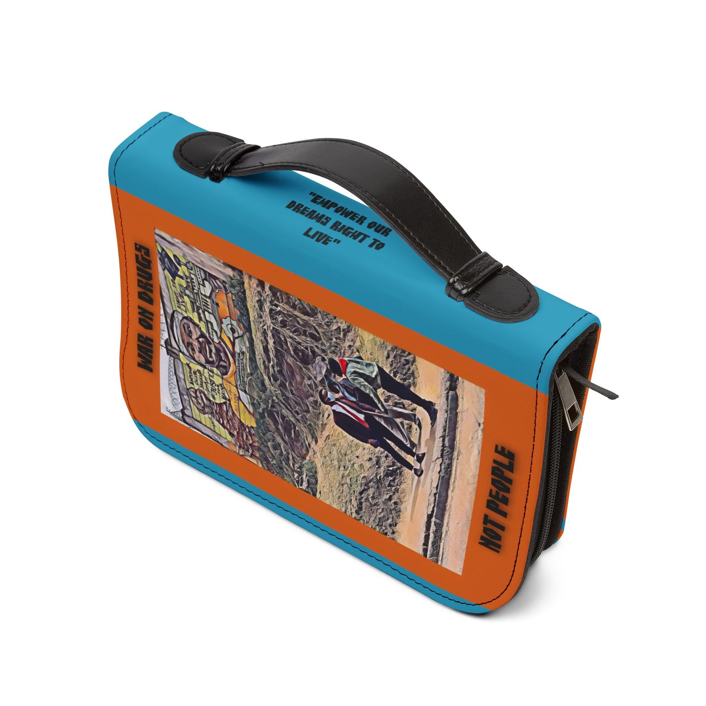 Illustrated Zippered Bible Organizer — "War on Drugs Not People"